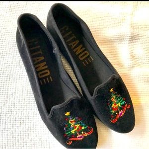 Amazing Velvet Velour Gitano Christmas Holiday Loafers Flats Embroidered
